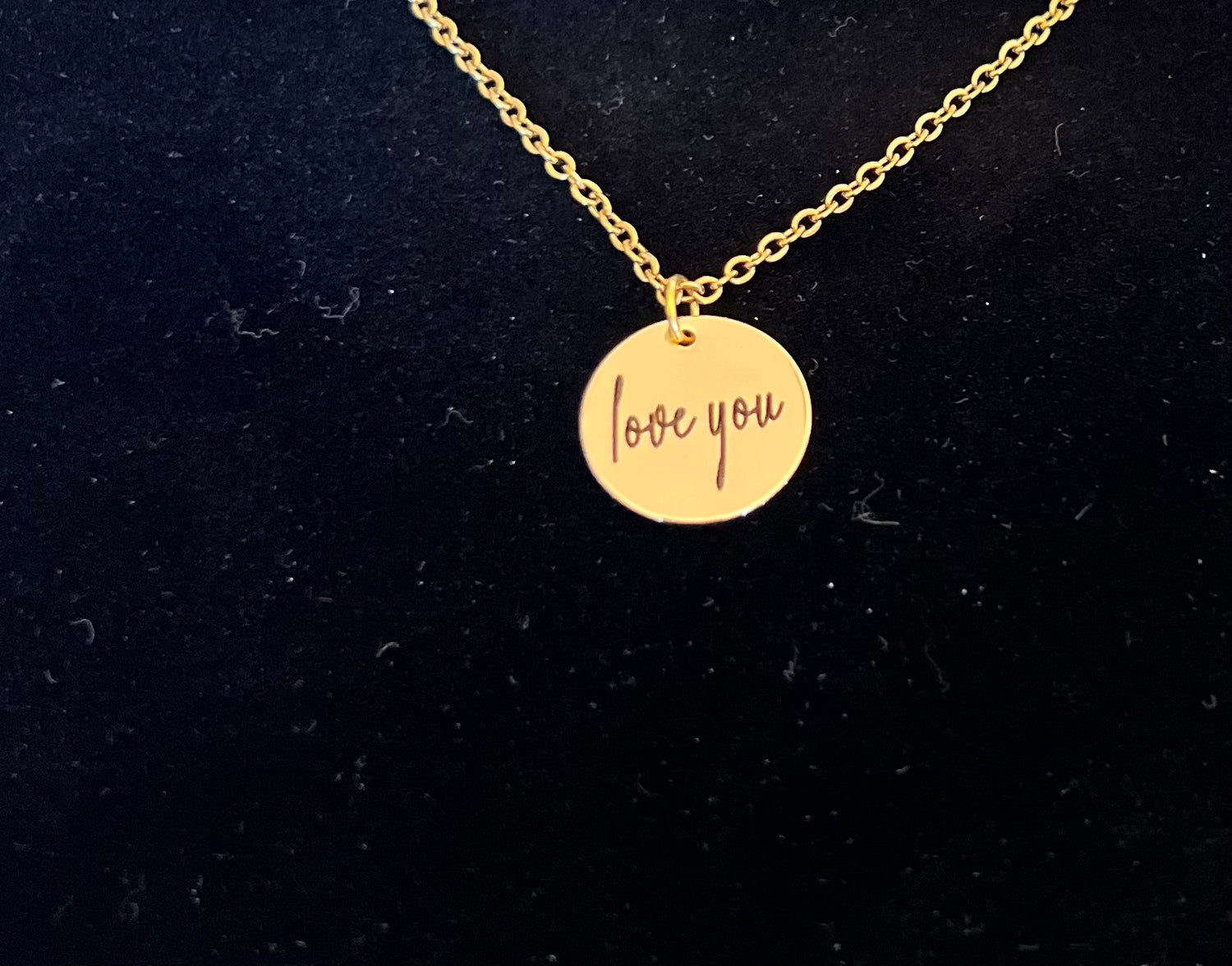 love you engraved necklace