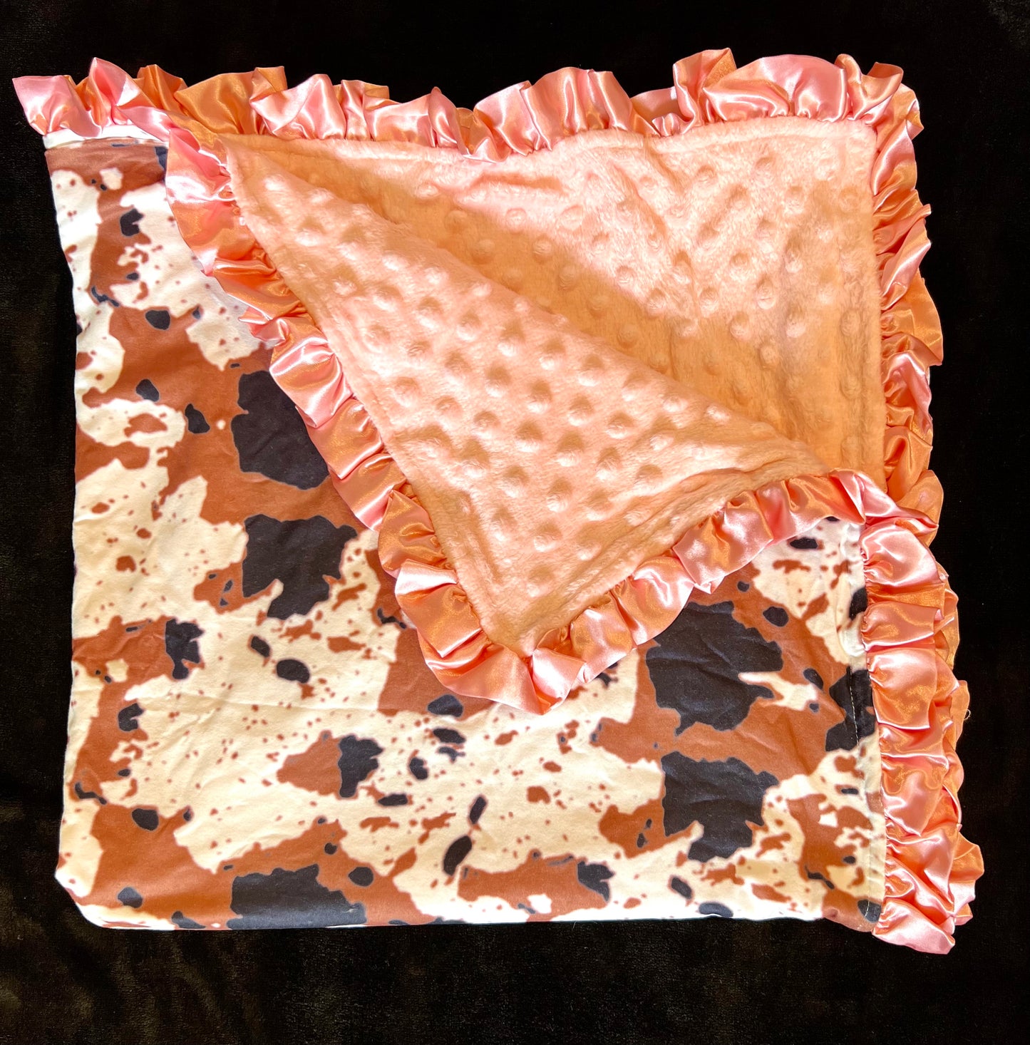 Cow Hide with Pink Ruffle